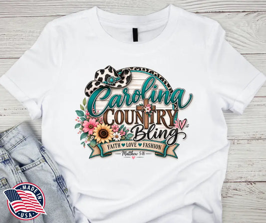 Carolina Country Bling - T-Shirt - Small / Short - Shirt