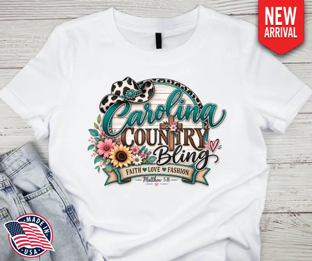 Carolina Country Bling - T-Shirt - Small / Short - Shirt