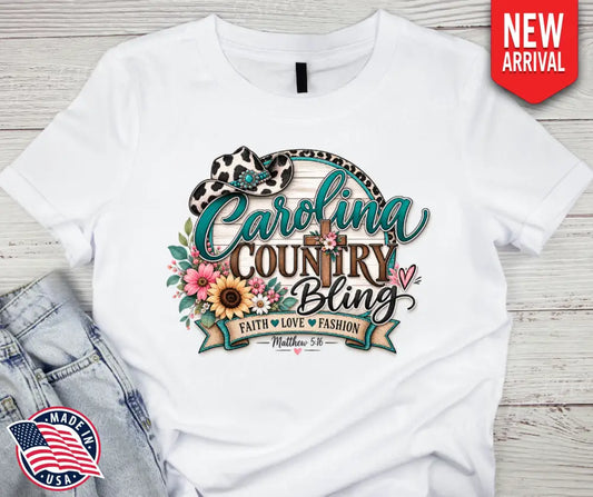 Carolina Country Bling - T-Shirt - Small / Short - Shirt