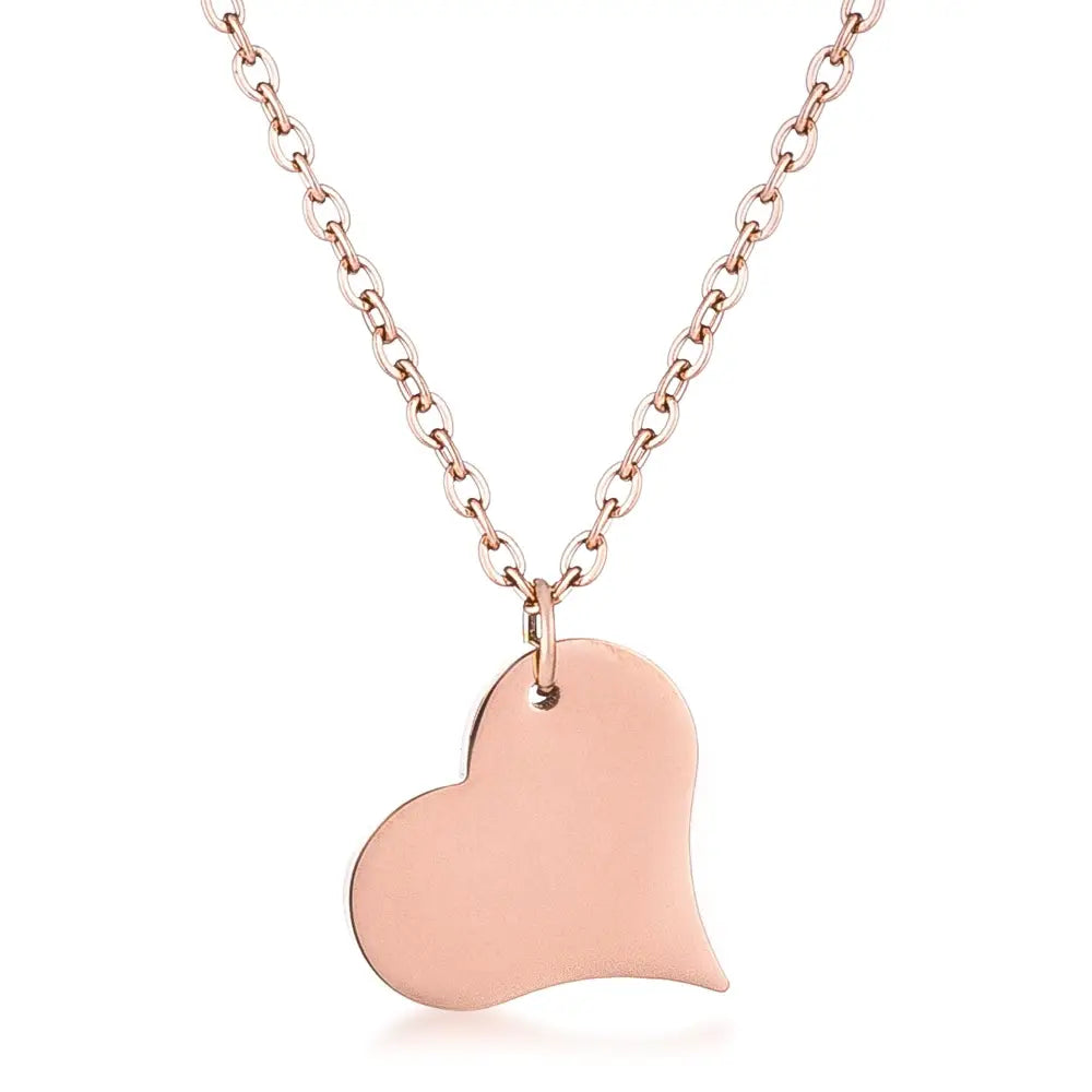 Rose Goldtone Heart Pendant - Pendants
