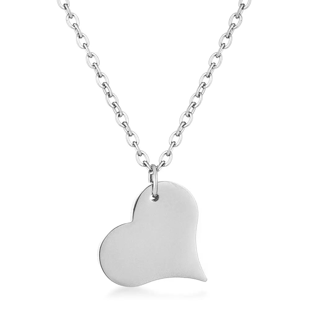 Silvertone Heart Pendant - Pendants