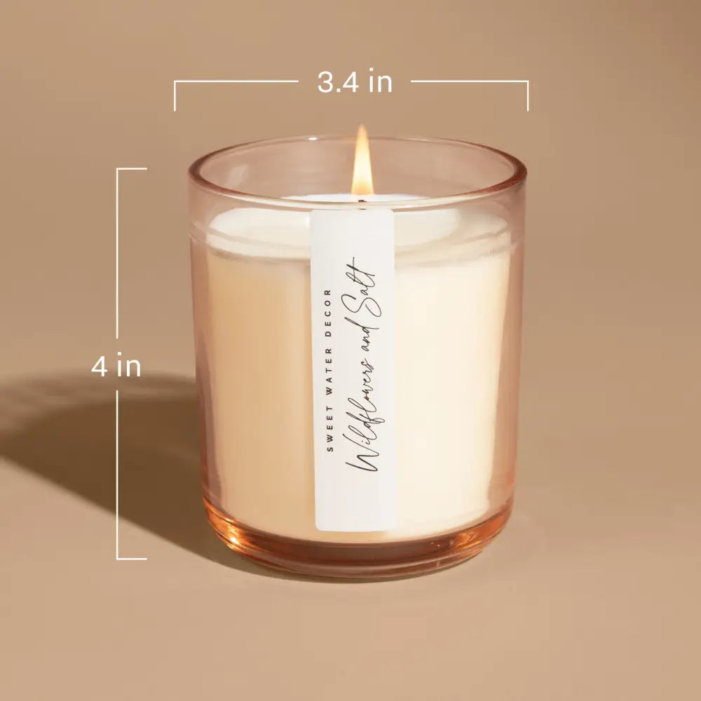 Cashmere and Vanilla Soy Candle - Tinted Glass Jar - 12 oz Candles