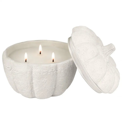 Cashmere and Vanilla Soy Candle - Cement Pumpkin Jar - 13.5 oz - Candles