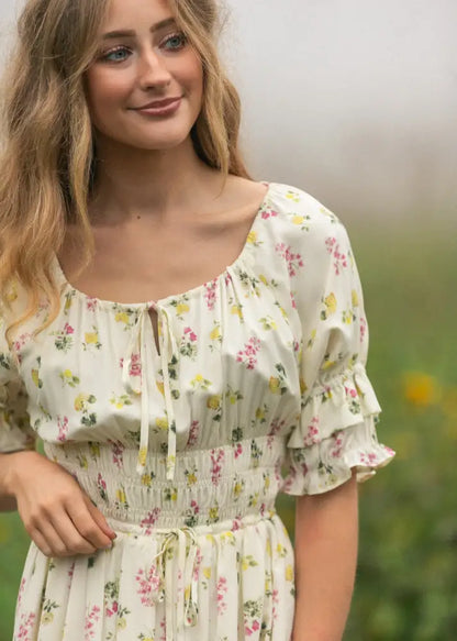 Celine Puff Sleeve Floral Maxi Dress IC Dresses