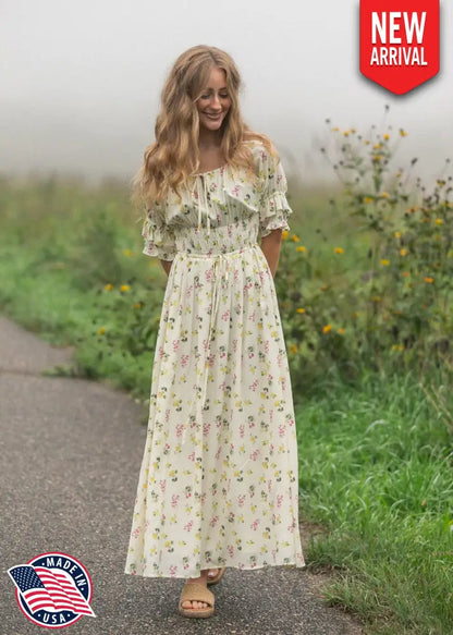 Celine Puff Sleeve Floral Maxi Dress IC Dresses
