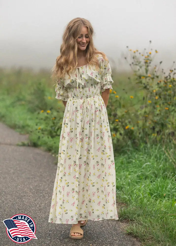 Celine Puff Sleeve Floral Maxi Dress IC Dresses