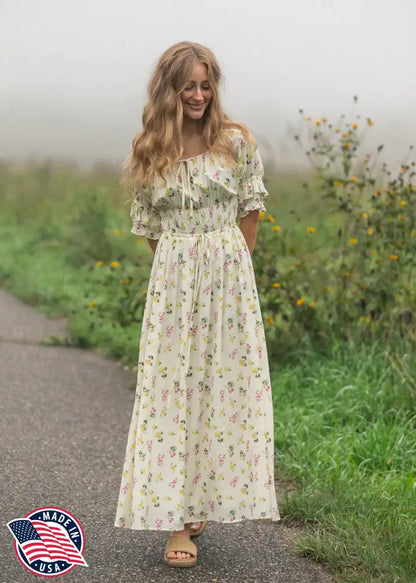 Celine Puff Sleeve Floral Maxi Dress IC Dresses