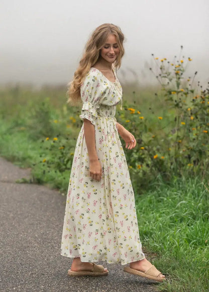 Celine Puff Sleeve Floral Maxi Dress IC Dresses