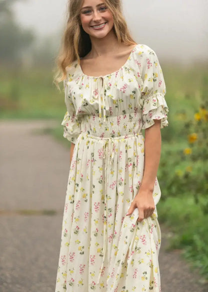 Celine Puff Sleeve Floral Maxi Dress IC Dresses