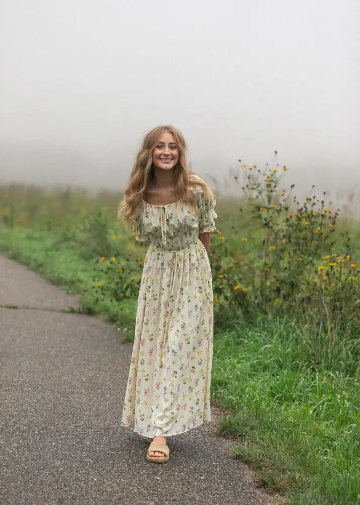 Celine Puff Sleeve Floral Maxi Dress IC Dresses