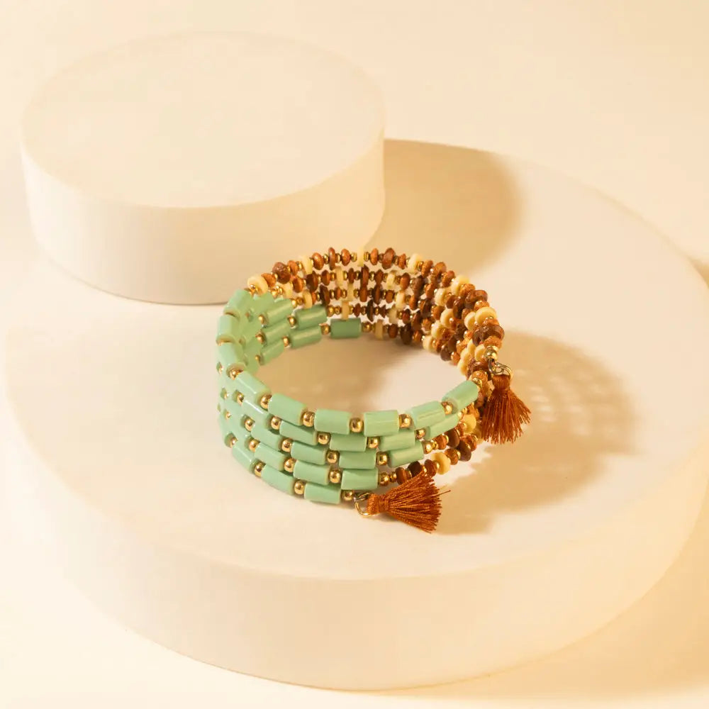 Myra Chaparral Sky Bead Bracelet in Blue Sage - Blue Sage - Jewelry