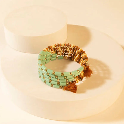 Myra Chaparral Sky Bead Bracelet in Blue Sage - Blue Sage - Jewelry