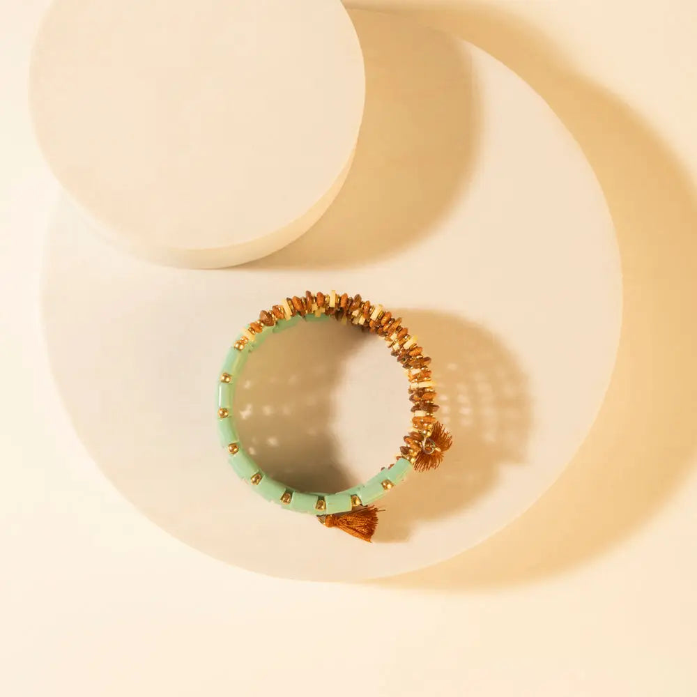 Myra Chaparral Sky Bead Bracelet in Blue Sage - Blue Sage - Jewelry