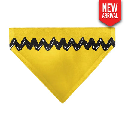Pet Bandana - Peanuts Charlie Brown Zig Zag Stripe Yellow/Black Pet Bandanas