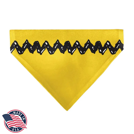 Pet Bandana - Peanuts Charlie Brown Zig Zag Stripe Yellow/Black Pet Bandanas