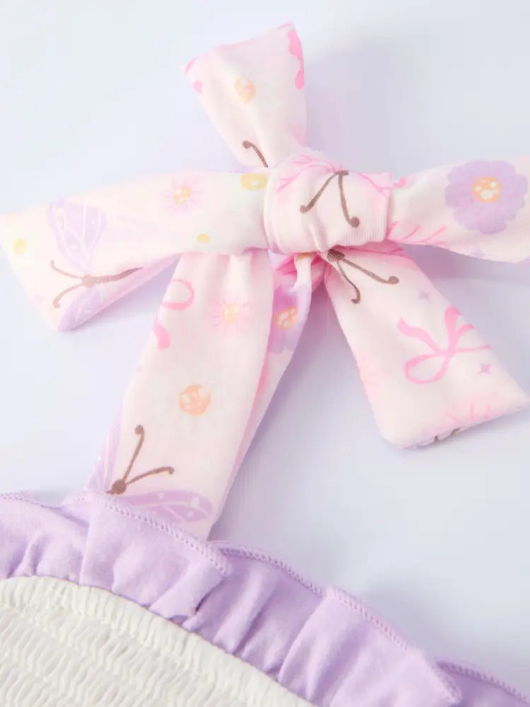 Butterfly Embroidery Smocking Bow Baby Girls Dress Dress