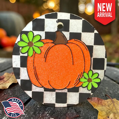 Checkered Pumpkin Freshie