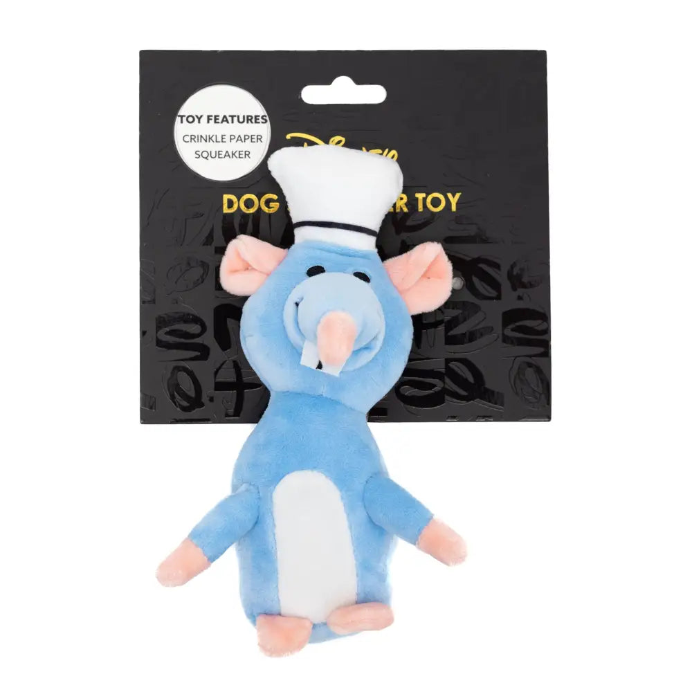 Dog Toy Squeaker Plush - Ratatouille Chef Remy Rat Full Body Pose Dog Toy Squeaky Plush