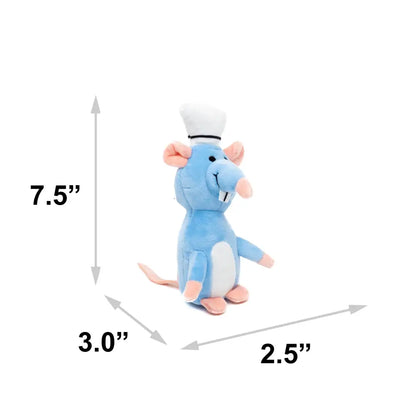 Dog Toy Squeaker Plush - Ratatouille Chef Remy Rat Full Body Pose Dog Toy Squeaky Plush
