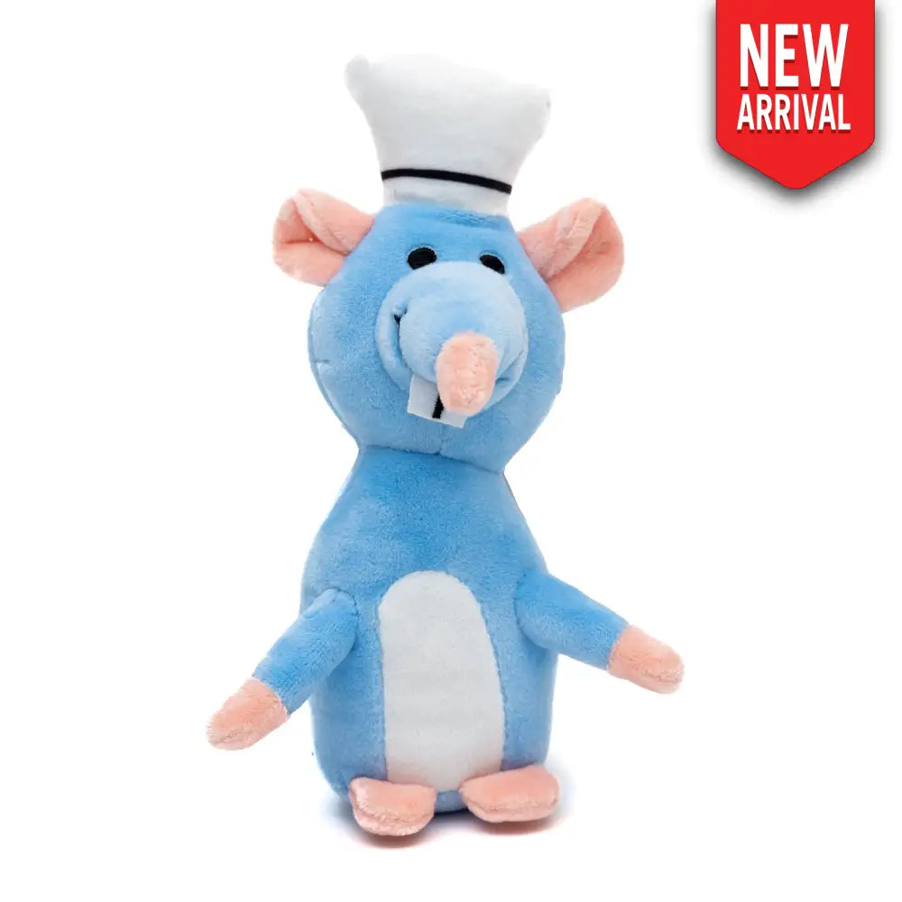 Dog Toy Squeaker Plush - Ratatouille Chef Remy Rat Full Body Pose Dog Toy Squeaky Plush