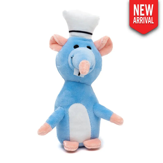 Dog Toy Squeaker Plush - Ratatouille Chef Remy Rat Full Body Pose Dog Toy Squeaky Plush