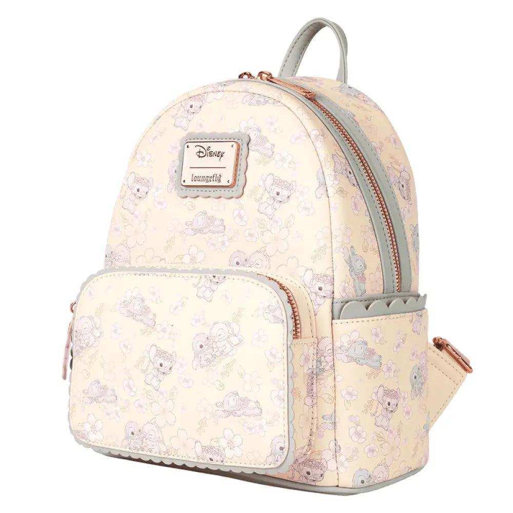 Loungefly Disney Stitch & Angel Cherry Blossom All-Over Print Mini Backpack Bags & Wallets