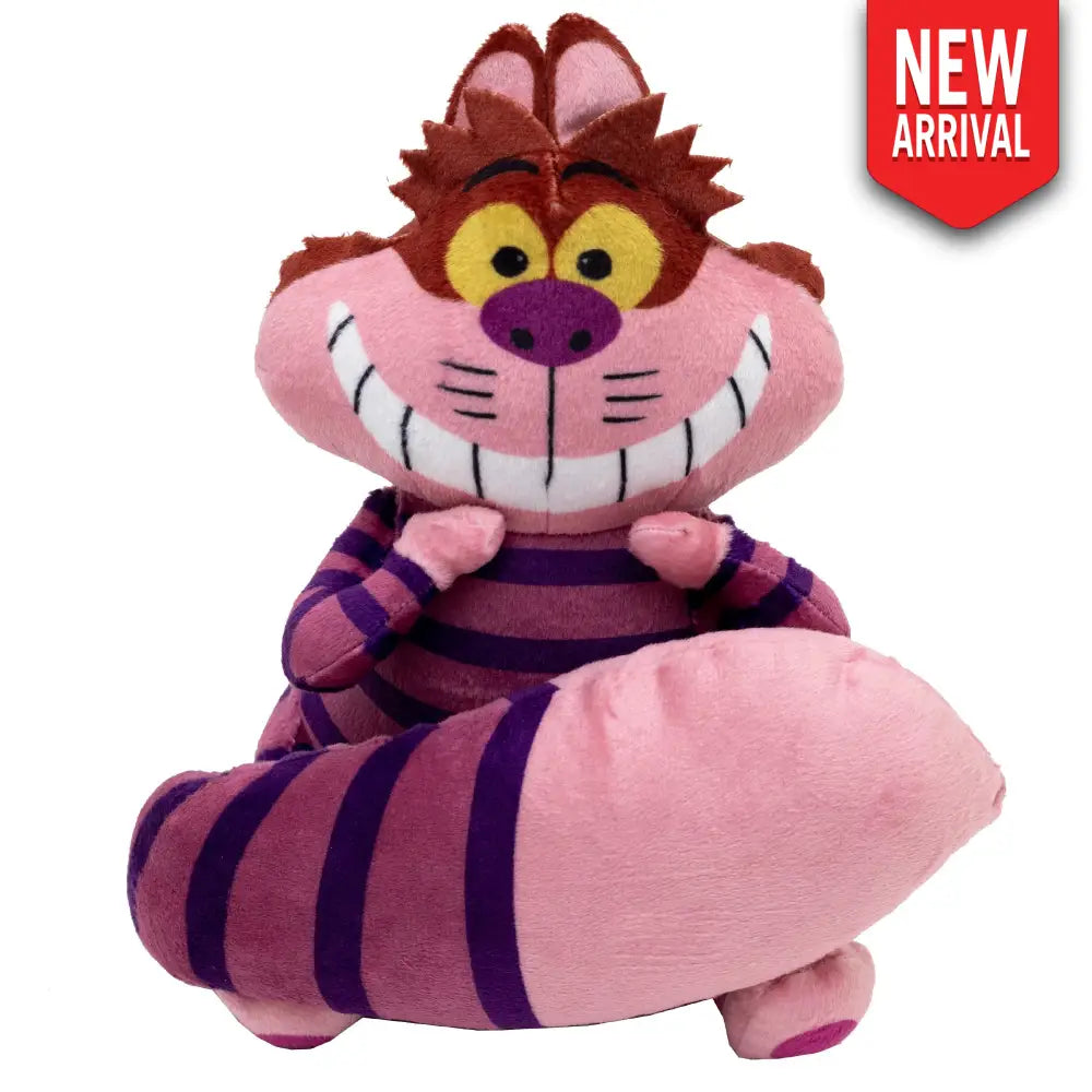 Dog Toy Squeaker Plush - Alice in Wonderland Cheshire Cat Sitting Full Body Pose Dog Toy Squeaky Plush