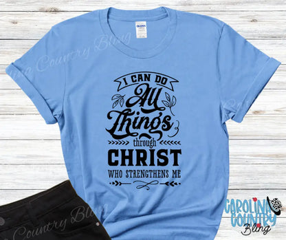 Christ Who Strengthens Me – Multi Small / Blue Shirt