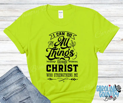 Christ Who Strengthens Me – Multi Small / Green Shirt