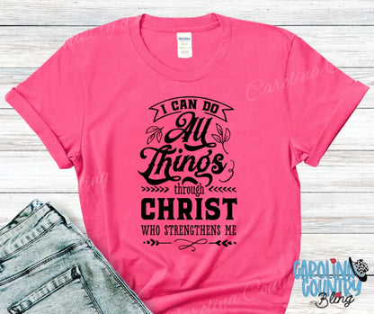 Christ Who Strengthens Me – Multi Small / Pink Shirt