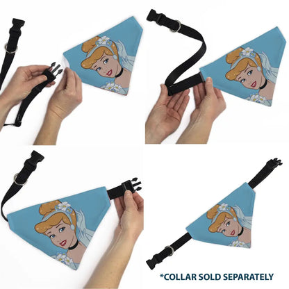 Pet Bandana - Cinderella Face Pose Close-Up Blues - Pet Bandanas