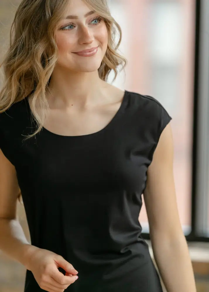 Classic Black Cap Sleeve Tank - IC Layering Essentials