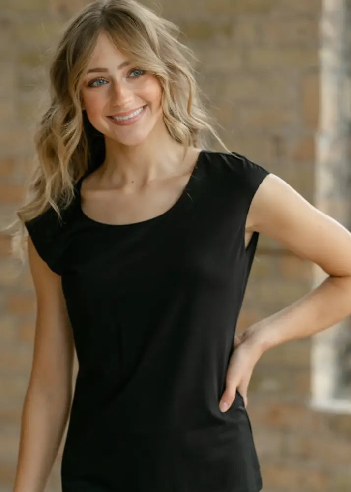 Classic Black Cap Sleeve Tank - XS - IC Layering Essentials