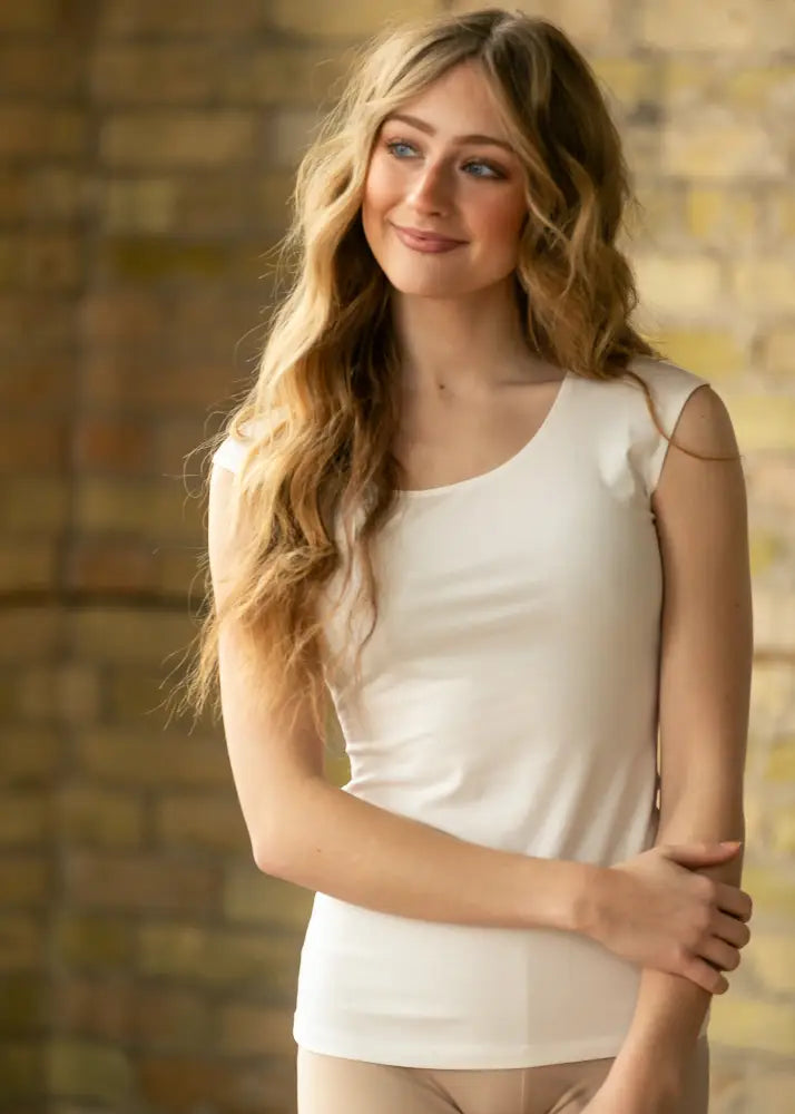 Classic Ivory Cap Sleeve Tank - IC Layering Essentials