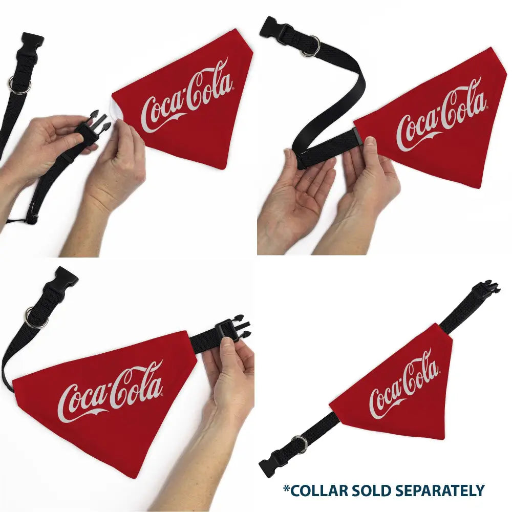 Pet Bandana - COCA-COLA Script Logo Centered Red/White - Pet Bandanas