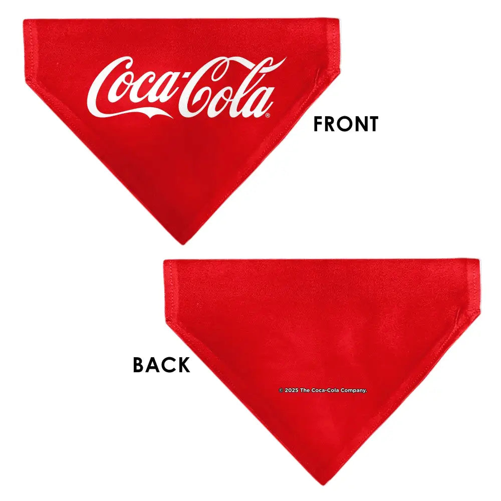 Pet Bandana - COCA-COLA Script Logo Centered Red/White - Pet Bandanas