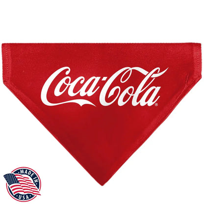 Pet Bandana - COCA-COLA Script Logo Centered Red/White - Pet Bandanas