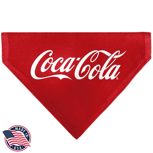 Pet Bandana - COCA-COLA Script Logo Centered Red/White - Pet Bandanas