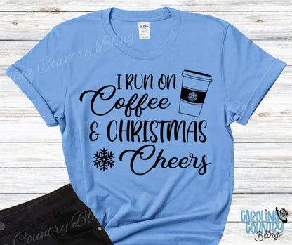 Coffee & Christmas Cheers – Multi Small / Blue Shirt