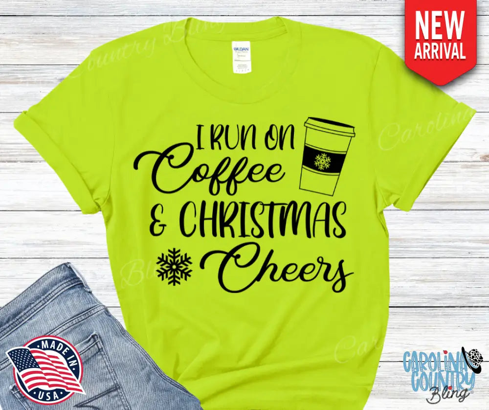 Coffee & Christmas Cheers – Multi Small / Green Shirt