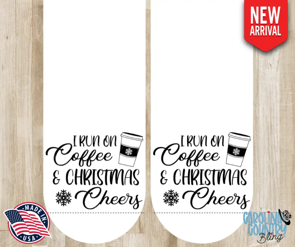 Coffee & Christmas Cheers – White Socks