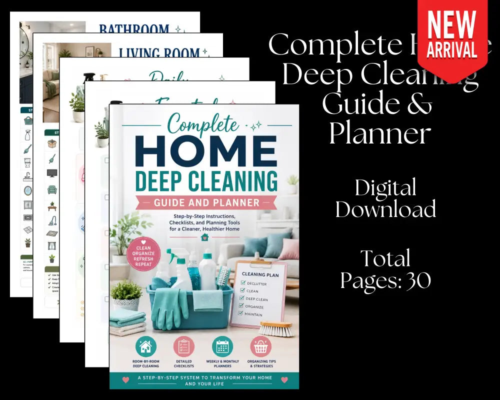 Complete Home Deep Cleaning Guide & Planner - Digital Download
