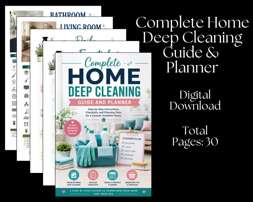 Complete Home Deep Cleaning Guide & Planner - Digital Download