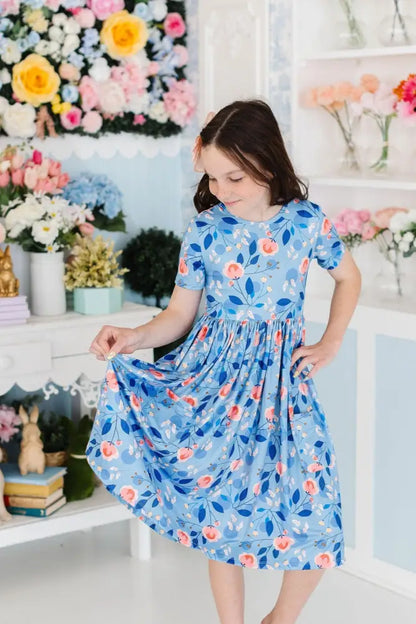 Country Blooms S/S Pocket Twirl Dress - Twirl Pocket Dress S/S