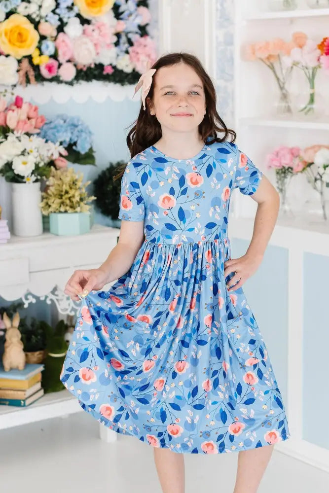 Country Blooms S/S Pocket Twirl Dress - Twirl Pocket Dress S/S