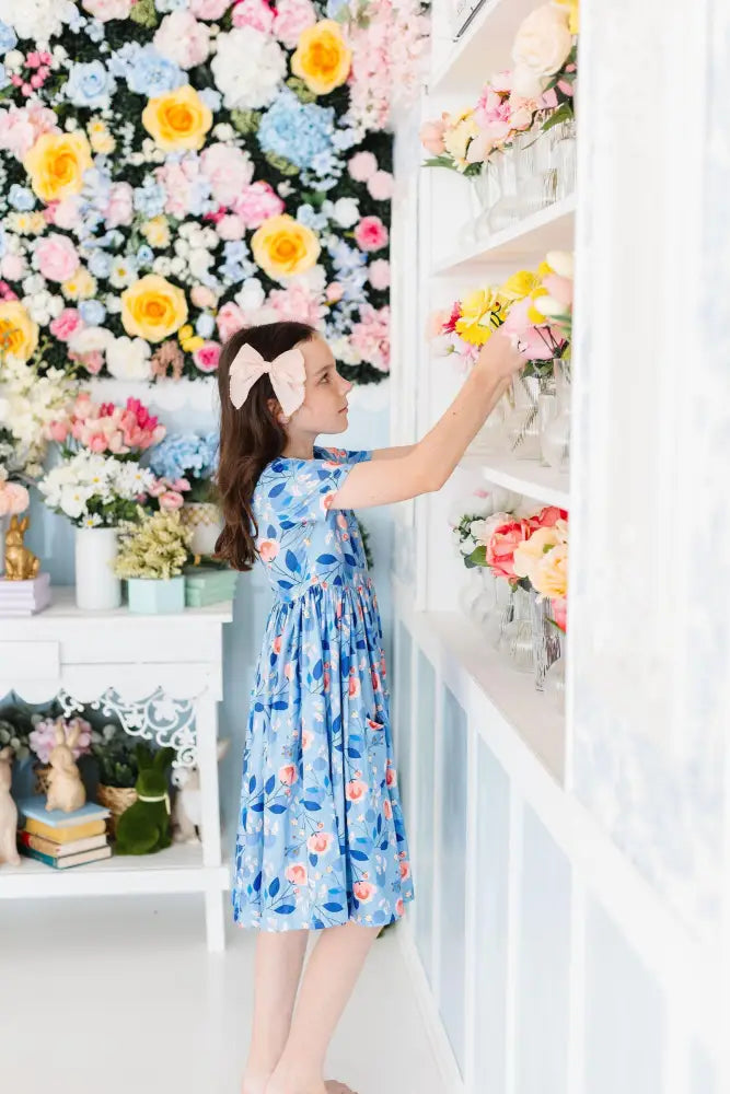 Country Blooms S/S Pocket Twirl Dress - Twirl Pocket Dress S/S