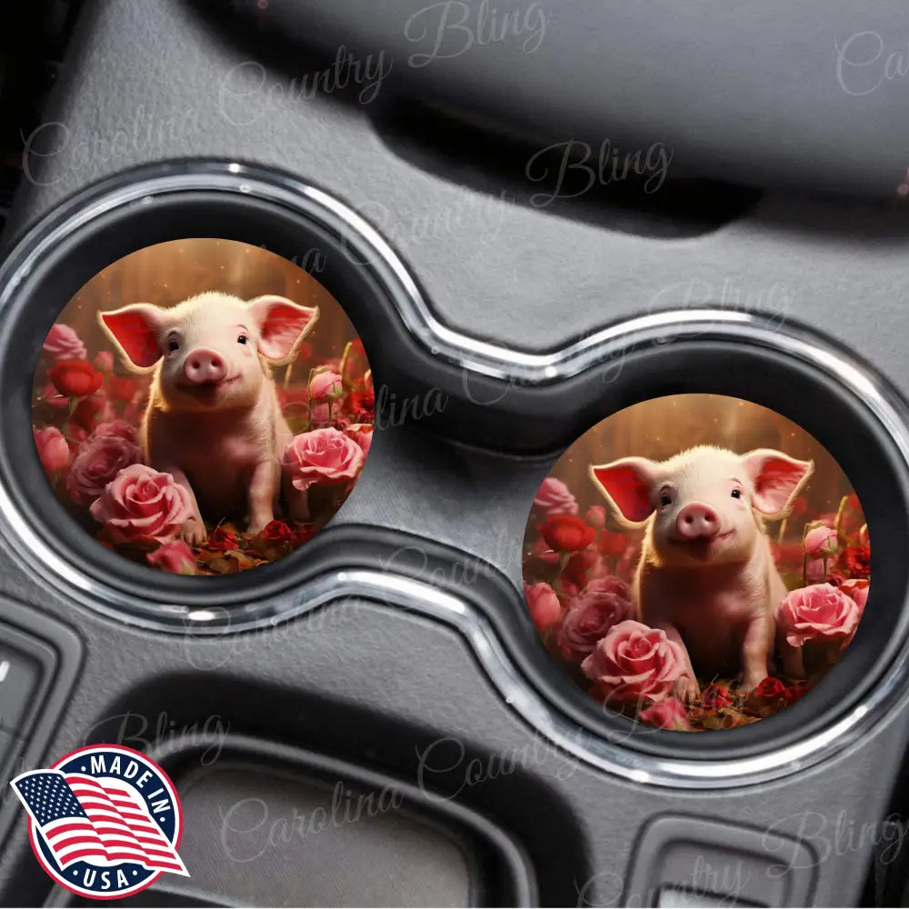 Cover You In Love Pink Car Coaster