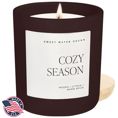 Cozy Season Soy Candle - Brown Matte Jar - 15 oz - Candles