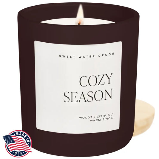 Cozy Season Soy Candle - Brown Matte Jar - 15 oz - Candles