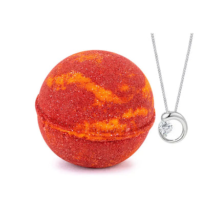 Cranberry Orange Glaze 10oz Mystery Jewelry Bath Bomb - Bath Bomb